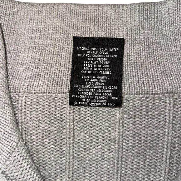 Ralph Lauren Polo Jeans Co. Men’s 100% Cotton 1/4 Zip Knit Gray Sweater Size XXL - Picture 5 of 7